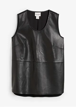 bonprix elegantes Premium Tanktop Vorderseite aus Lammnappa-Leder