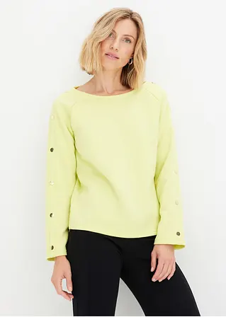 Bonprix Elegantes Shirt Aus Modernem Strukturstoff Und Knopfleiste Am Ärmel