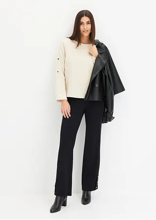 Bonprix Elegantes Shirt Aus Modernem Strukturstoff Und Knopfleiste Am Ärmel