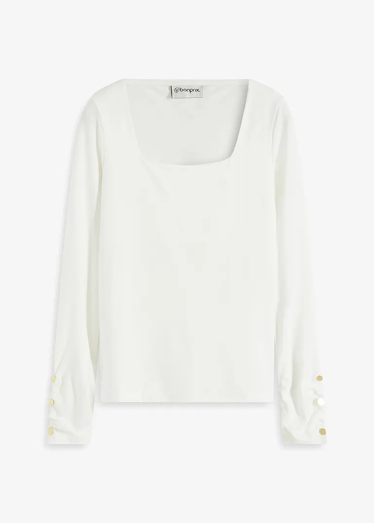 bonprix elegantes Shirt mit Caree-Ausschnitt - weiß - Damen