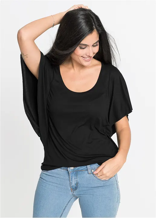Bonprix Elegantes Shirt Mit Fledermausärmeln Und Rundhalsausschnitt