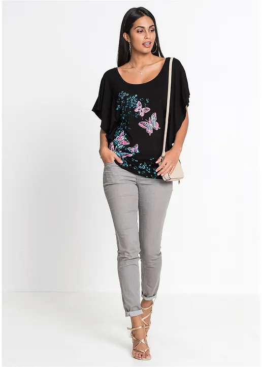 Bonprix Elegantes Shirt Mit Fledermausärmeln Und Rundhalsausschnitt