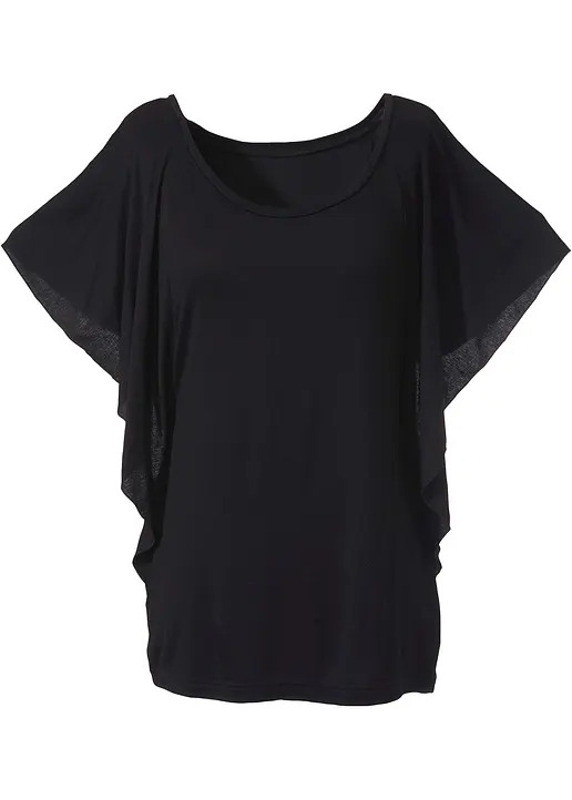bonprix Elegantes Shirt mit Fledermausärmeln und Rundhalsausschnitt
