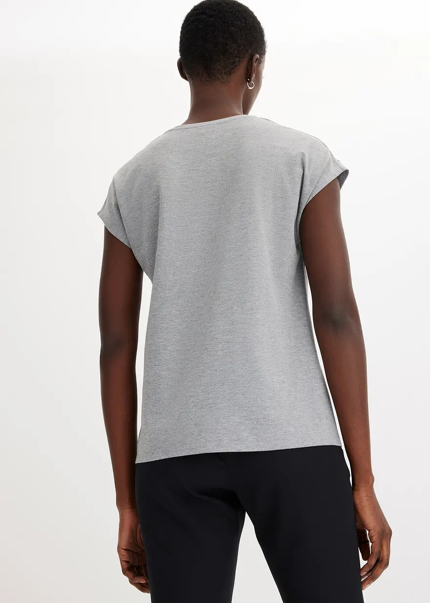 Bonprix Elegantes Shirt Mit Glänzenden Pailetten - Grau - Damen