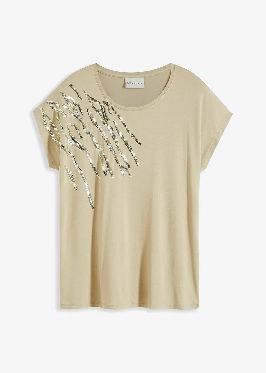 bonprix elegantes Shirt mit glänzenden Pailetten - grün - Damen