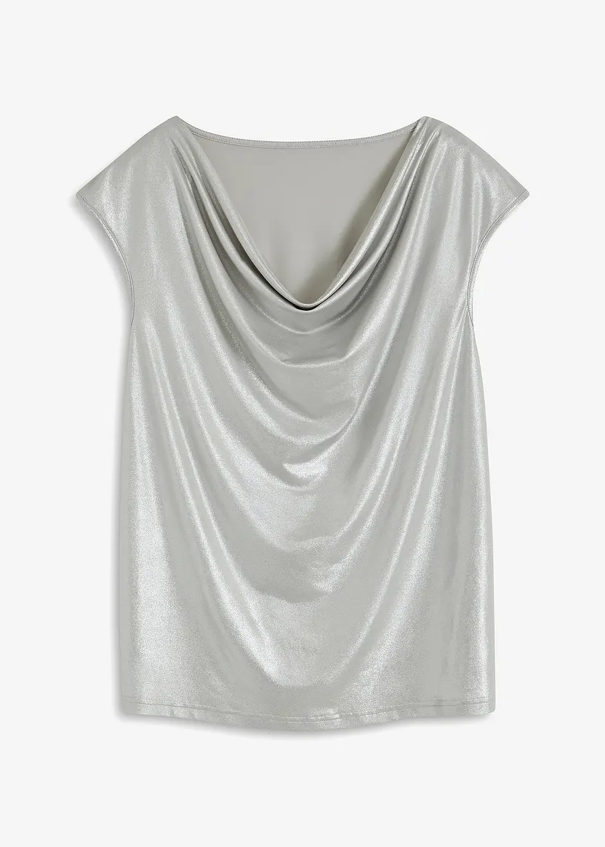 bonprix elegantes Top aus Jersey mit femininem Wasserfallausschnitt