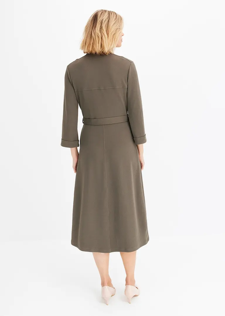 Bonprix Elegantes Und Bequemes Jersey-Hemdblusenkleid - Grün