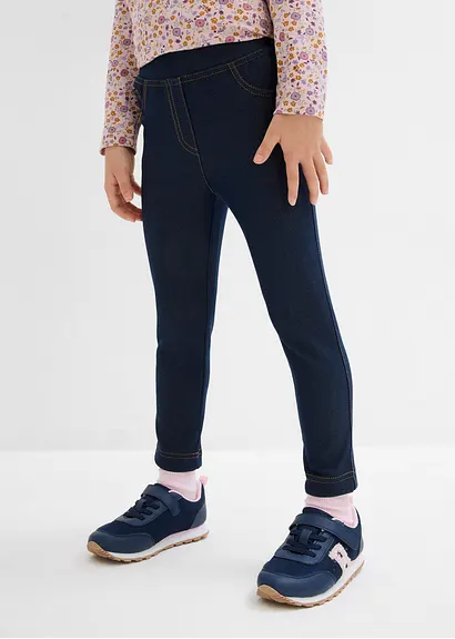 Bonprix Enge Mädchen Leggings In Jeansoptik - Blau - Kinder