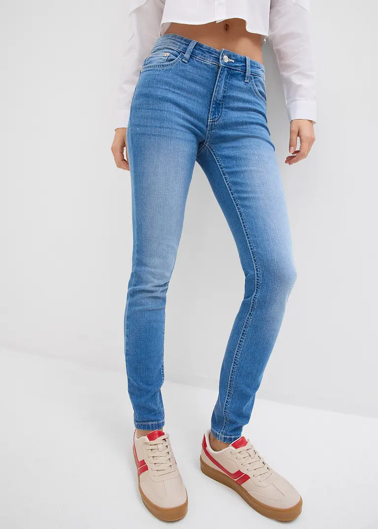 Bonprix Enge Skinny Jeans Mit Stretch - Blau Regular - Damen