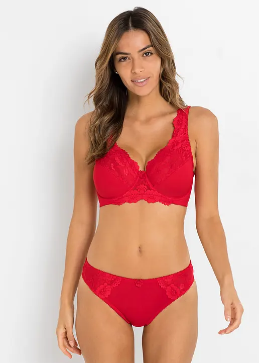 Bonprix Exklusiver Minimizer-BH Mit Bügel - Erdbeere+grau Meliert Cup F