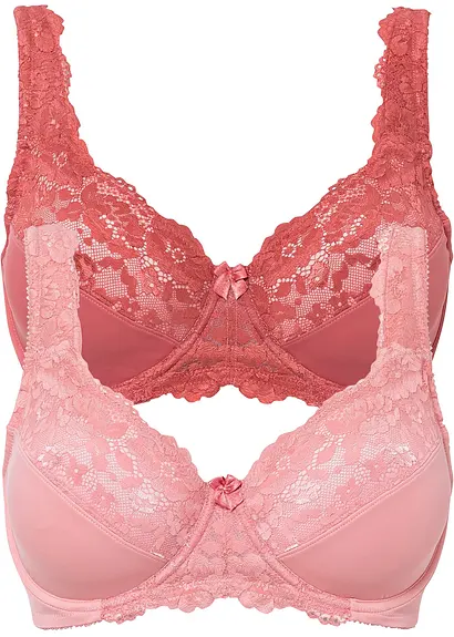 bonprix Exklusiver Minimizer-BH mit Bügel - rhabarber+hellkoralle Cup C