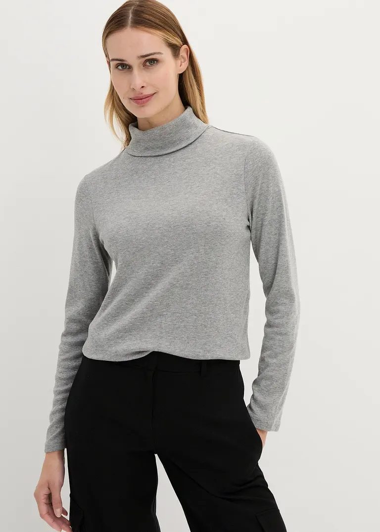 Bonprix Exklusives Second Skin Langarmshirt Mit Rollkragen Aus Reiner Wolle
