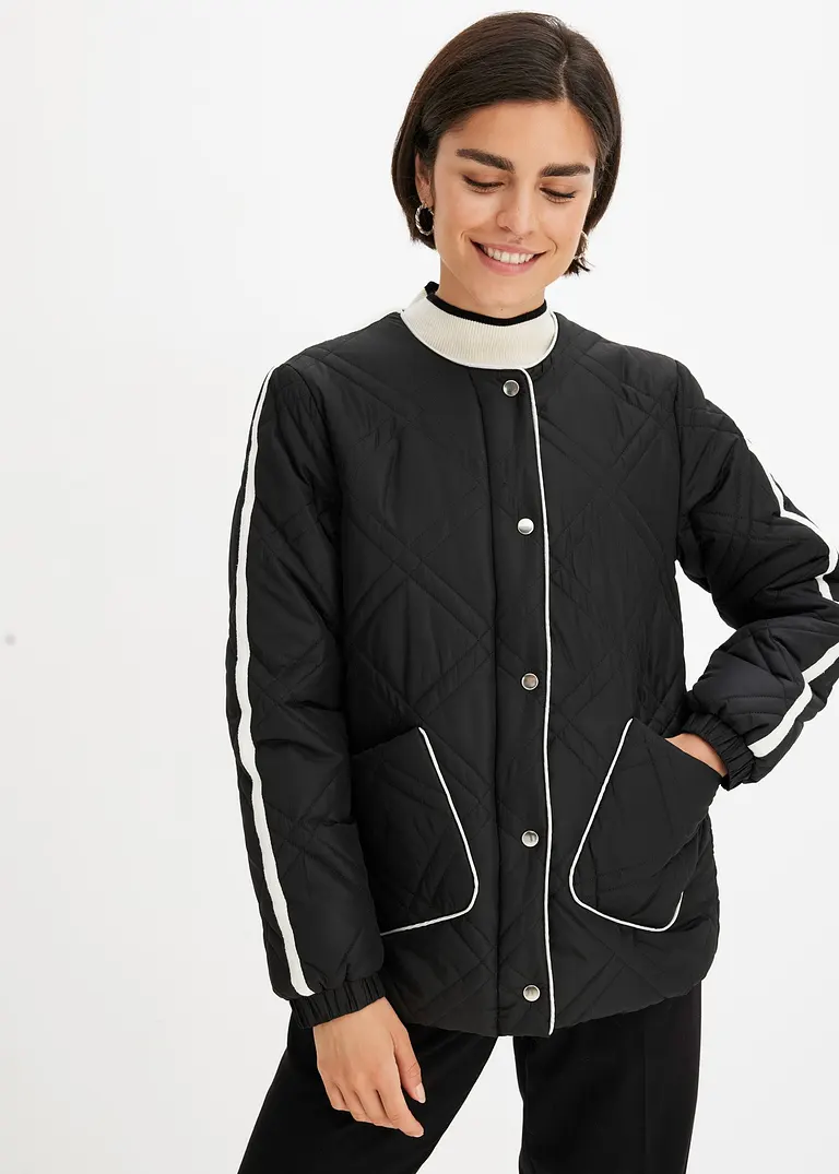 Bonprix Extravagante Jacke Mit Taschen - Schwarz - Damen