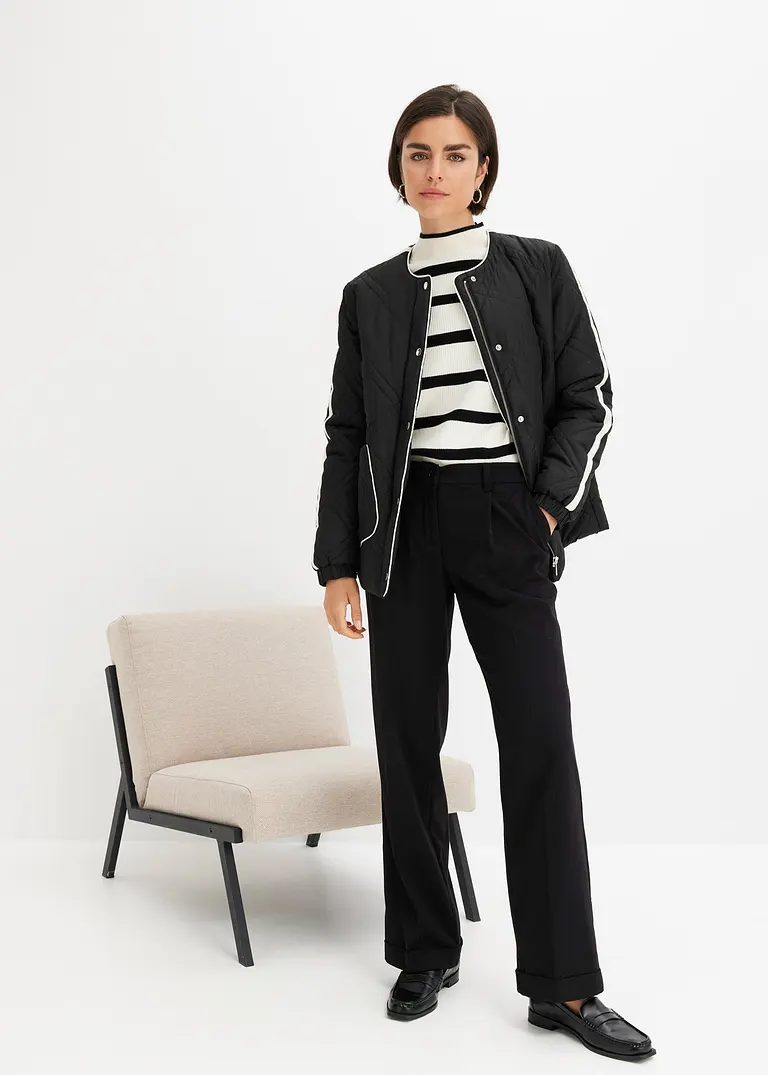 Bonprix Extravagante Jacke Mit Taschen - Schwarz - Damen