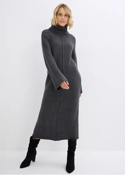 Bonprix Extravaganter Long-Pullover Mit Tragevariante - Grau