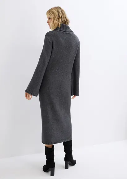 Bonprix Extravaganter Long-Pullover Mit Tragevariante - Grau