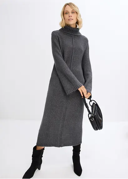 Bonprix Extravaganter Long-Pullover Mit Tragevariante - Grau