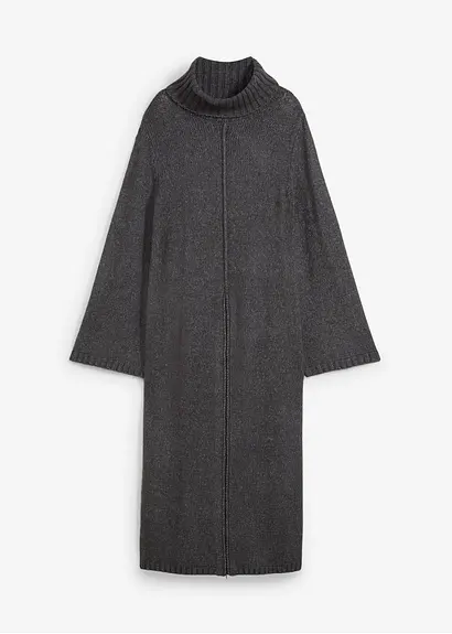 bonprix Extravaganter Long-Pullover mit Tragevariante - grau