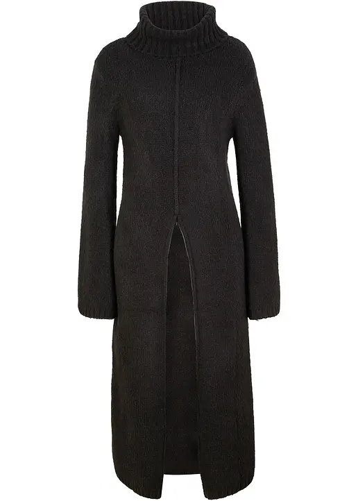 bonprix Extravaganter Long-Pullover mit Tragevariante - schwarz