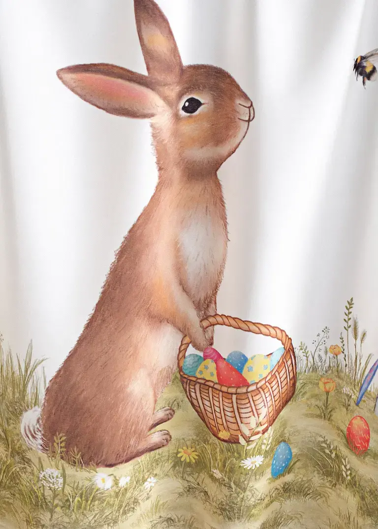 Bonprix Farbenfrohe Küchengardine Mit Osterhase Und Bunter Blumenwiese