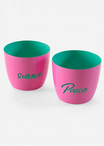 bonprix Farbenfrohe Windlichter für stimmungsvolle Akzente - pink/türkis