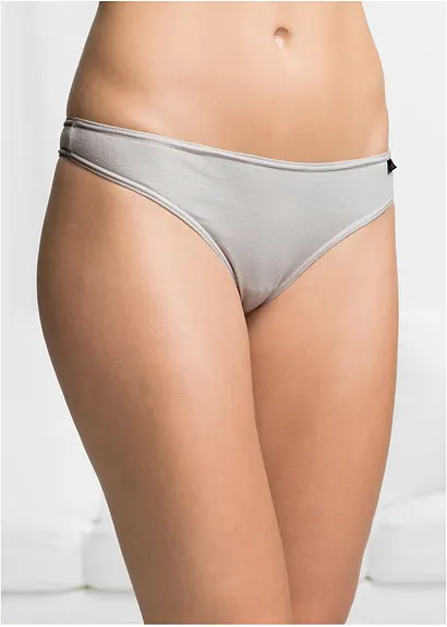 Bonprix Farbenfroher String Mit Frechem Schnitt - Schwarz + Weiß + Grau