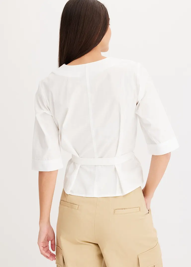 Bonprix Feine Sommerbluse Mit Schönen Faltendetails Und Verdeckter Knopfleiste