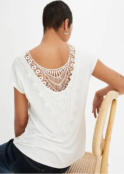 Bonprix Feines Shirt Mit Aufregender Rückenansicht - Weiß