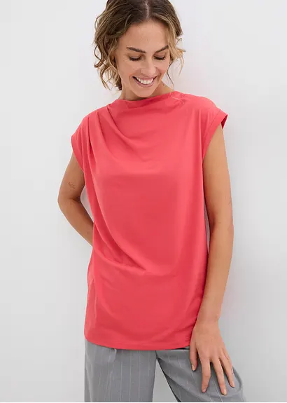 Bonprix Feines Sommershirt Mit Raffungen An Der Schulter - Pink