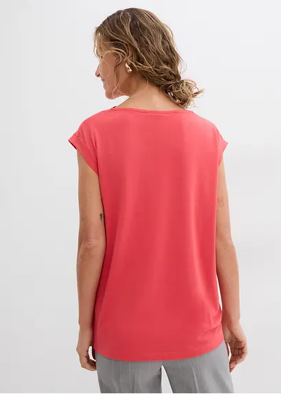 Bonprix Feines Sommershirt Mit Raffungen An Der Schulter - Pink