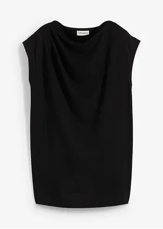 bonprix Feines Sommershirt mit Raffungen an der Schulter - schwarz