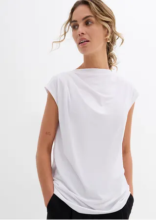 Bonprix Feines Sommershirt Mit Raffungen An Der Schulter - Weiß