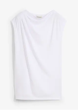 bonprix Feines Sommershirt mit Raffungen an der Schulter - weiß