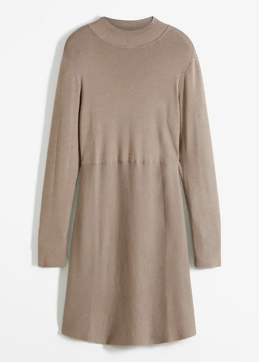 bonprix Feminin geschnittenes Rollkragenstrickkleid - braun