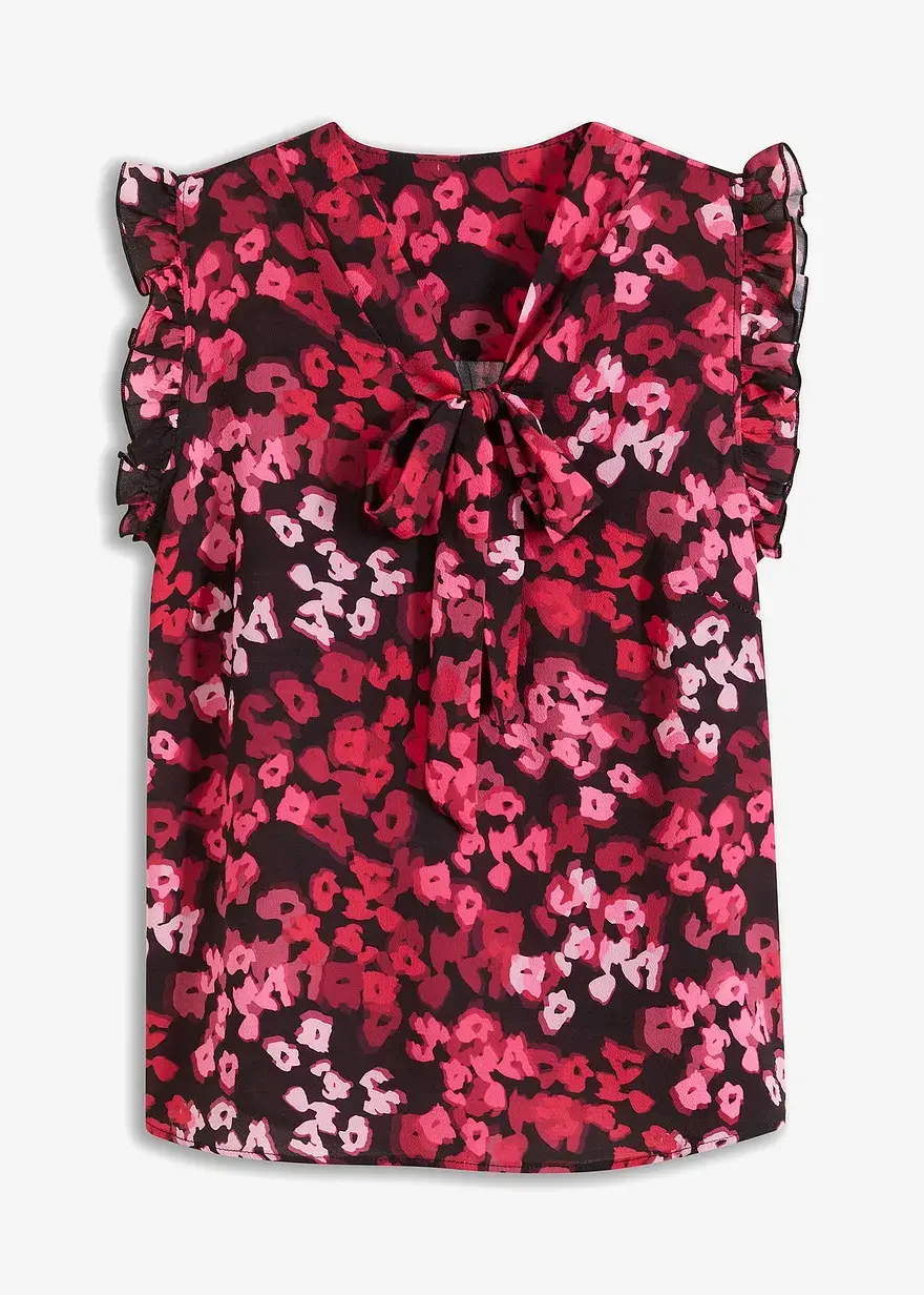 bonprix feminine Bluse mit kleinen Flügelärmeln - schwarz