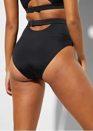 Bonprix Feminine High Waist Bikinihose Am Rücken Verstellbar - Schwarz
