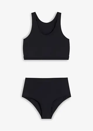 bonprix Feminine High Waist Bikinihose am Rücken verstellbar - schwarz