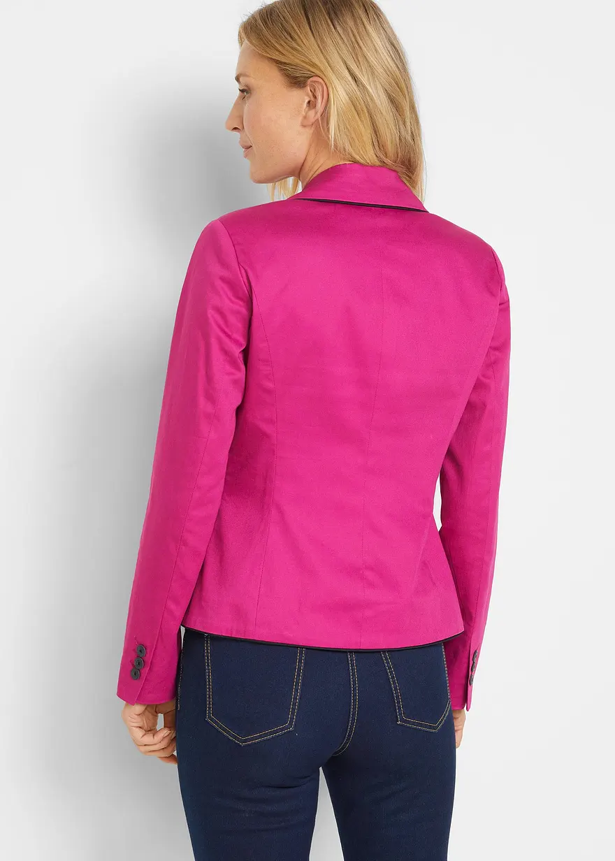 Bonprix Femininer Blazer Mit Kontrastfarbenen Nähten Und Schulterpolstern