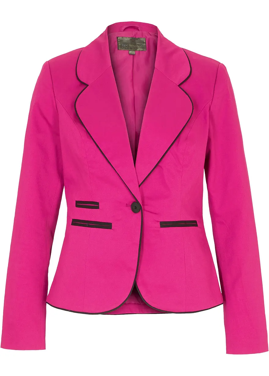 bonprix Femininer Blazer mit kontrastfarbenen Nähten und Schulterpolstern