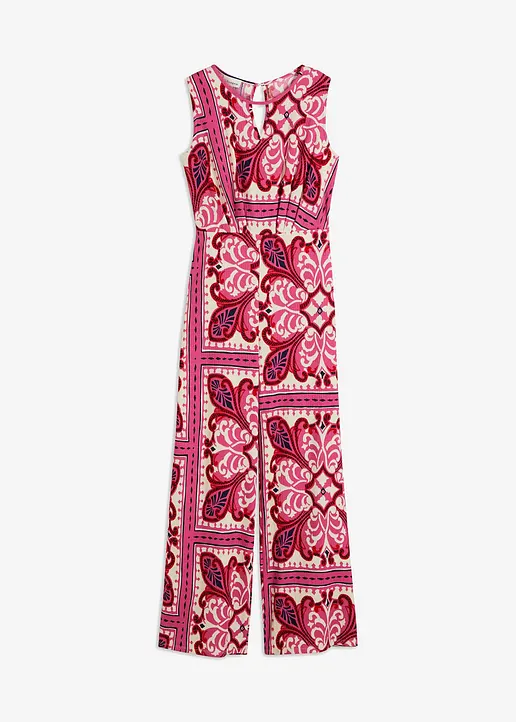 bonprix femininer Jersey-Jumpsuit mit tiefem V-Ausschnitt vorne. - Damen