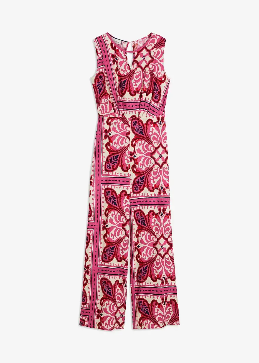 bonprix femininer Jersey-Jumpsuit mit tiefem V-Ausschnitt vorne. - Damen