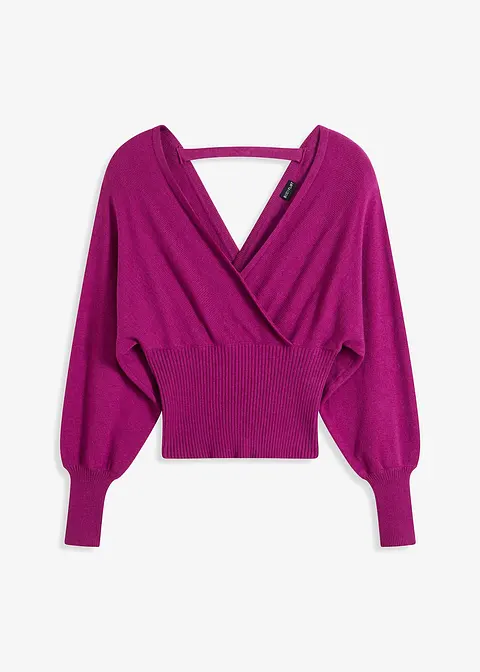 bonprix femininer Pullover mit Fledermaus-Ärmeln und Rücken-Ausschnitt