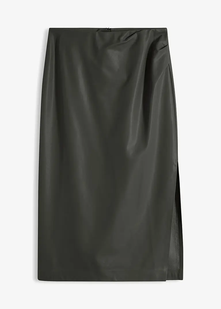 bonprix Femininer Rock mit Drapierung - schwarz - Damen
