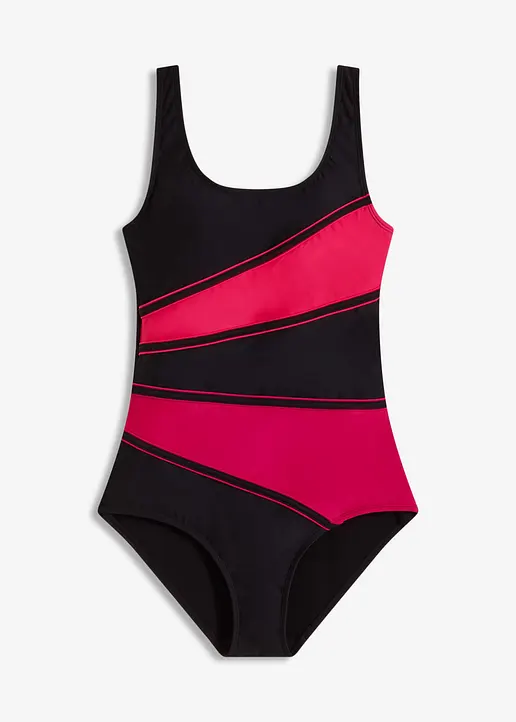 bonprix Femininer Shape Badeanzug mit starker Formkraft - schwarz - Damen