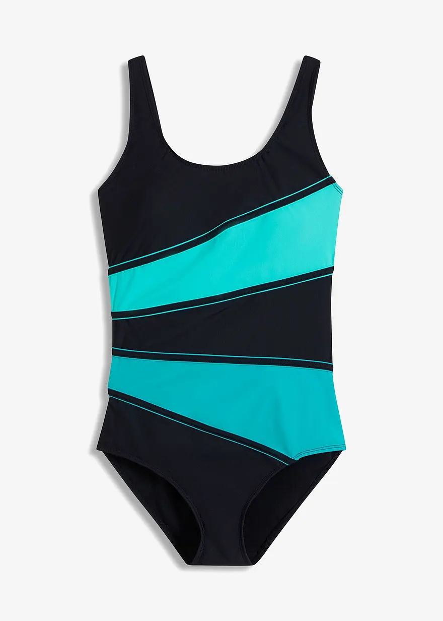 bonprix Femininer Shape Badeanzug mit starker Formkraft - schwarz - Damen