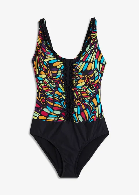 bonprix Femininer Shape Badeanzug mit starker Formkraft - schwarz - Damen