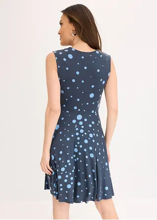 Bonprix Feminines Jerseykleid Mit Modischem Punkte-Print - Blau