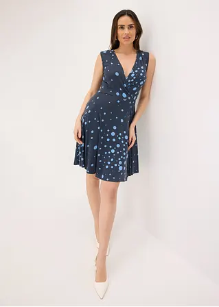 Bonprix Feminines Jerseykleid Mit Modischem Punkte-Print - Blau