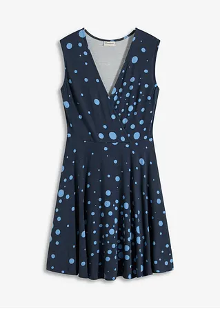 bonprix feminines Jerseykleid mit modischem Punkte-Print - blau