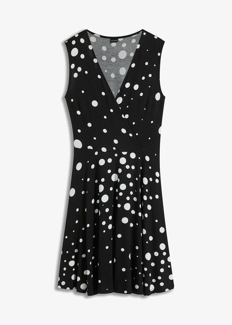 bonprix feminines Jerseykleid mit modischem Punkte-Print - schwarz